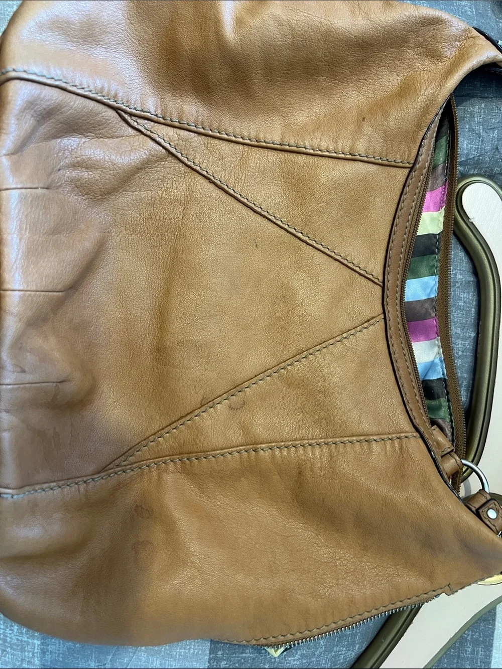 Tiganello Cognac Leather Shoulder Bag - Classic Hobo Style. Gorgeous!